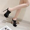 New Sexy Summer Extreme Stiletto High Heels Platform Woman Slippers Design Style Rivet Peep Toe Party Female Shoes Zapatos Mujer