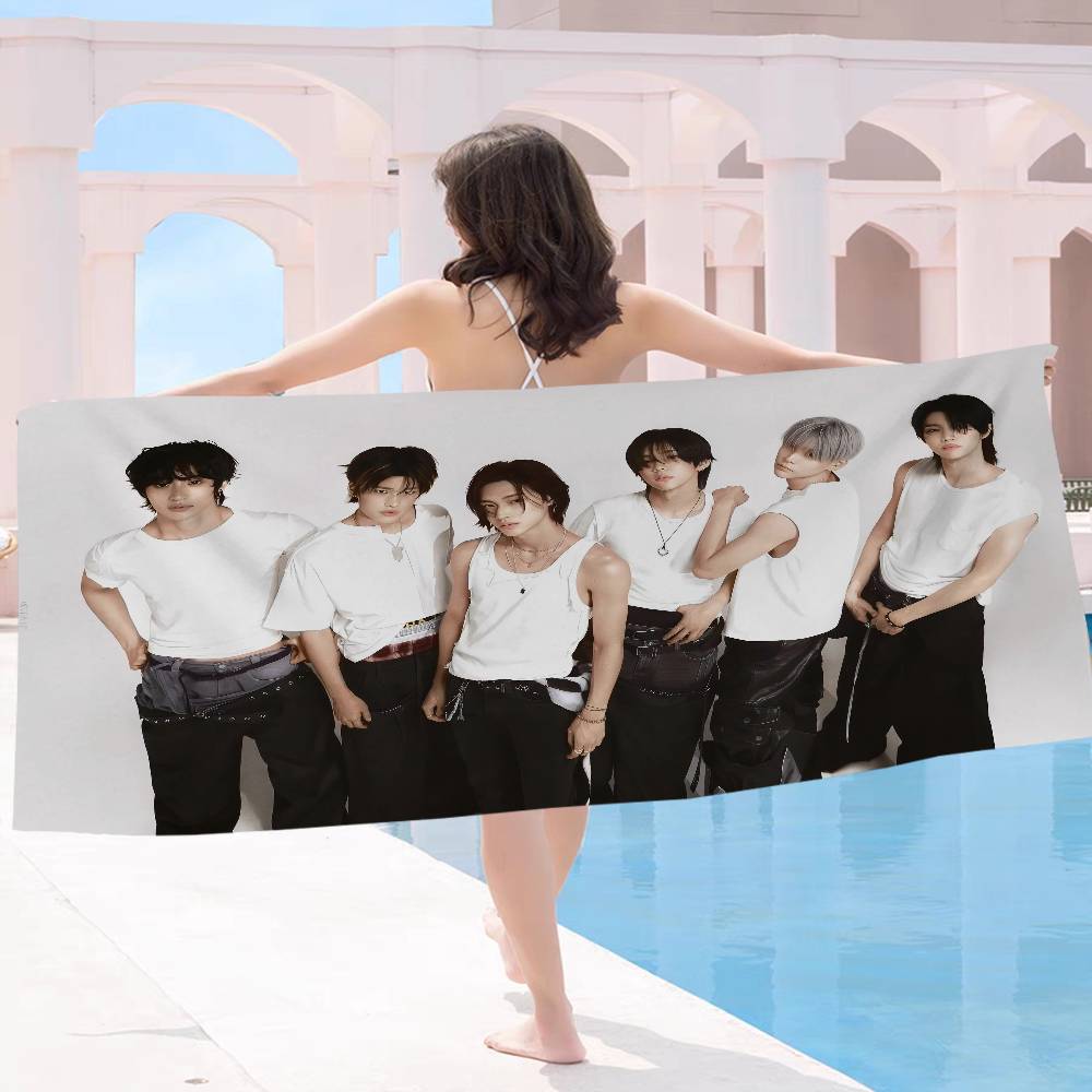 Kpop RIIZE Аниме Пляжное Полотенце для Купания Мягкое Впитывающее Мочалка Детские Подарки Для Детей Путешествия Кемпинг Спортзал