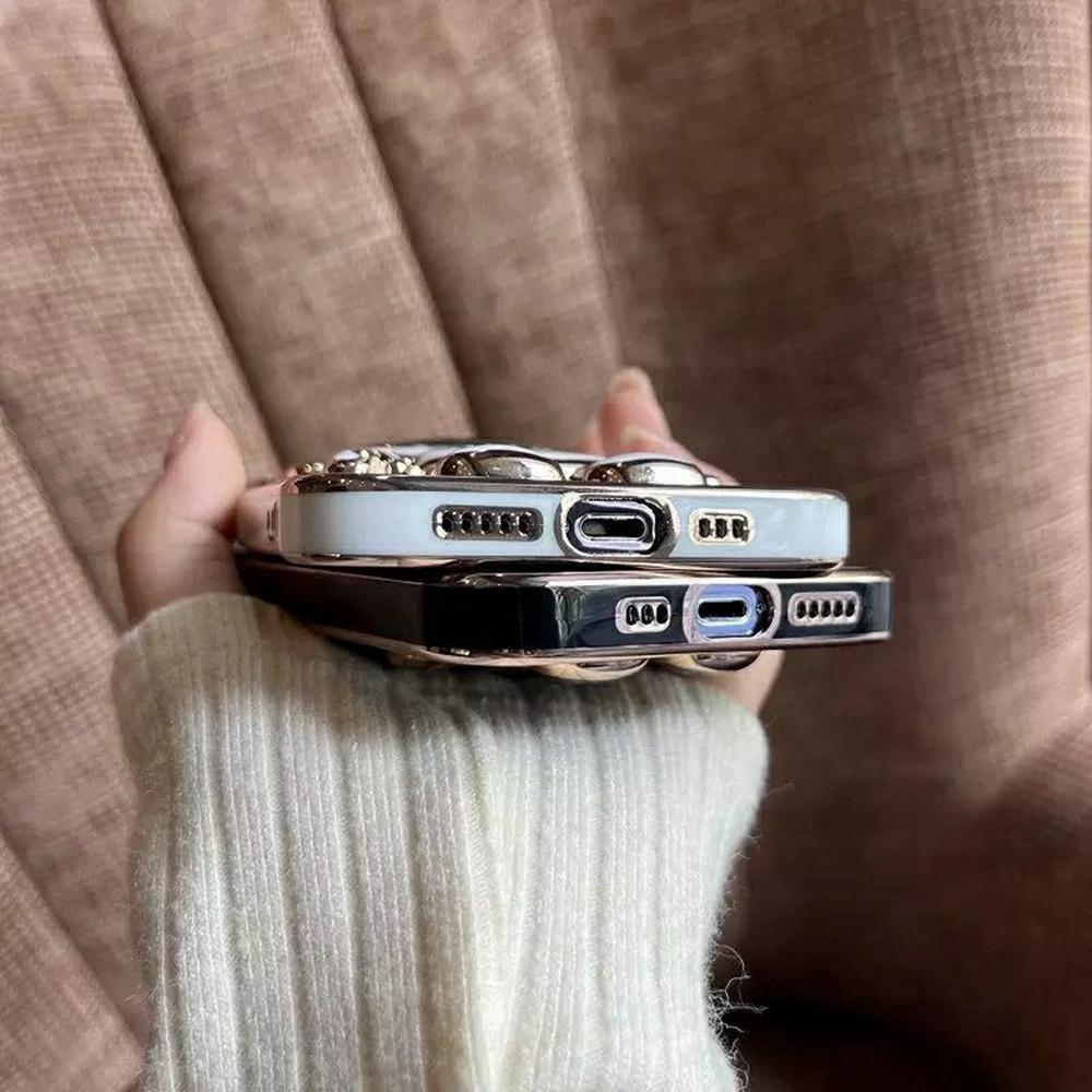 For iPhone 12 Pro Case Electroplating Soft TPU Phone Cover Astronaut Hidden Kickstand