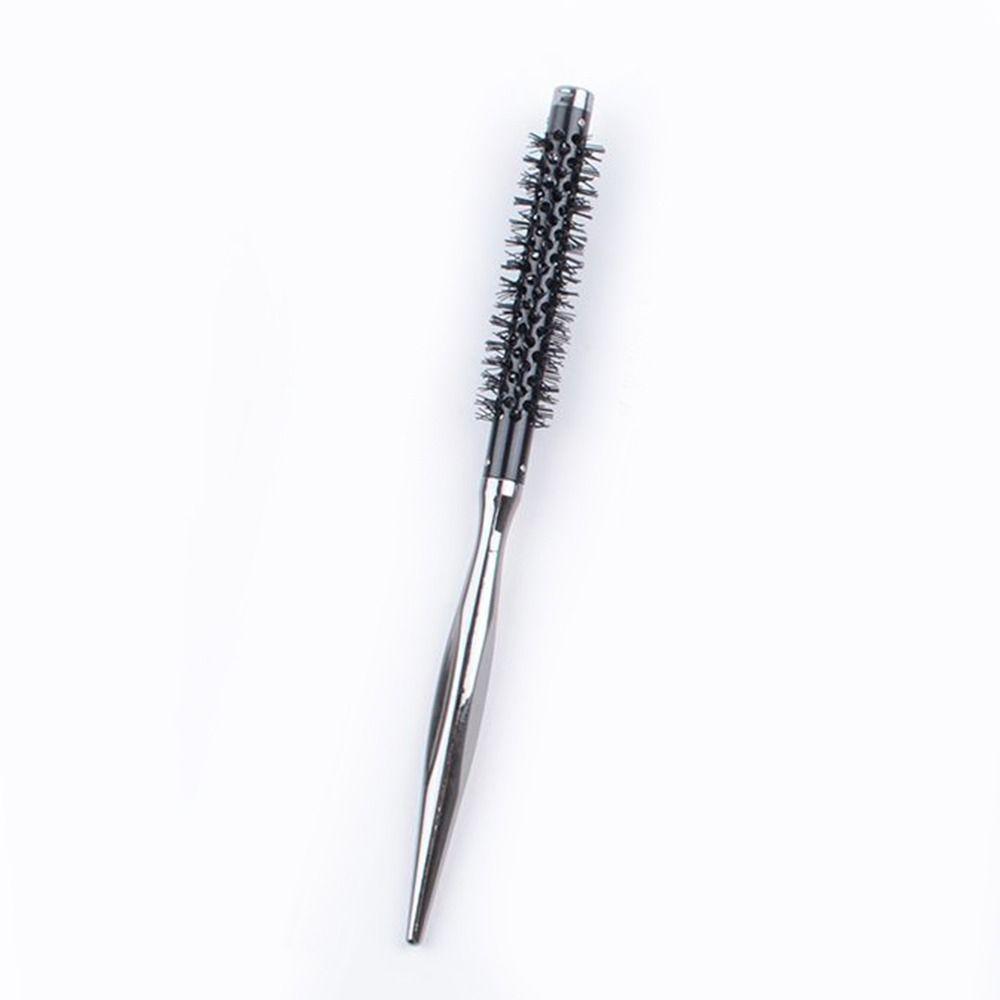 with Smooth Handle Small Curling Brush Styling Hair Brush Nylon Bristles Roller Brush Mini Quiff Roller Portable Curling Brush