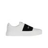 (w) City Sport Sneakers In Leather With Givenchy Strap White Black