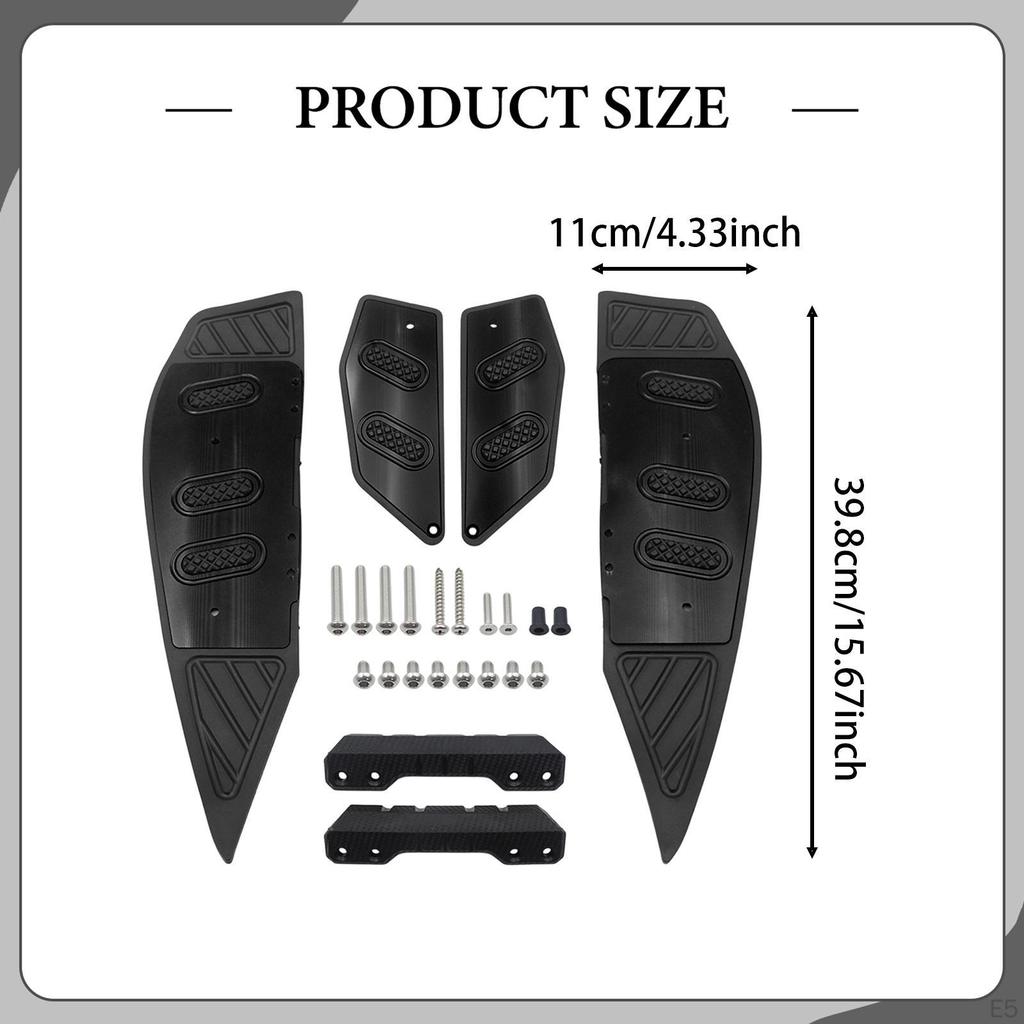 2 Pieces Floorboards Footpegs Mat Nonslip Foot Pedal Plate Pad Easy Installation Front Footboards