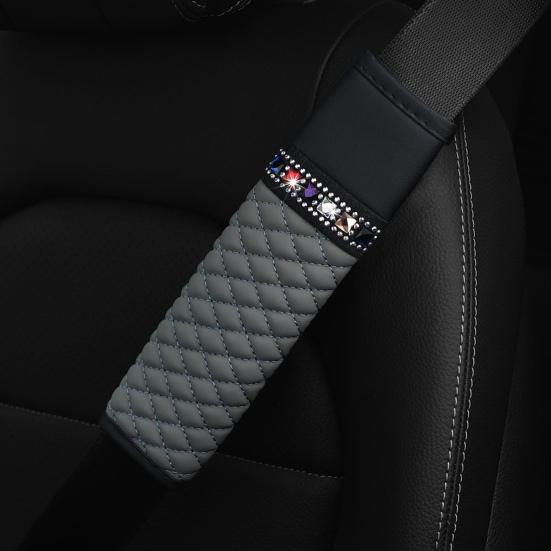 Сияющий декор со стразами, чехол для ремня безопасности, дышащая наплечная накладка из искусственной кожи, удобные автомобильные аксессуары для вождения