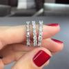 New New Promise Ring with Full Paved Crystal Cubic Zirconia for Women Fashion Versatile Bride Wedding Accessories Jewelry