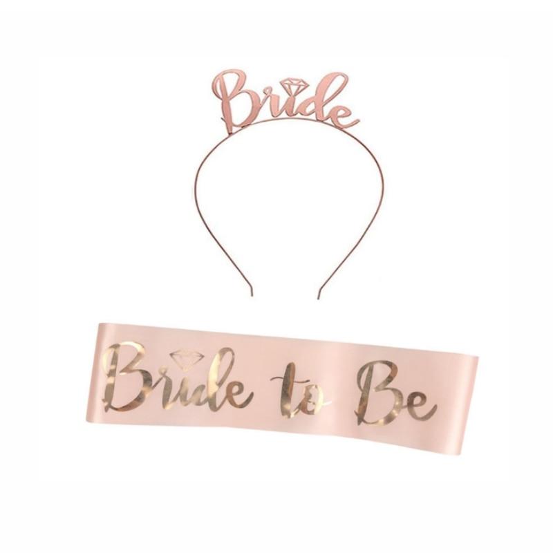 Bachelorette Party Hair Bands Etiquette Strap Set Made Of Sateen Enjoy Your Party