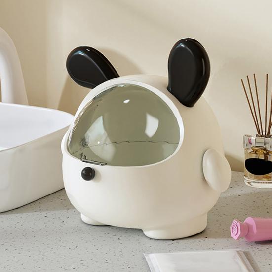 Desktop Storage Box Trash Can with Transparent Lid Large Capacity Cartoon Shape Cute Multi-Function Garbage Can