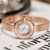 Новые маленькие дисковые часы Water Diamond British Watch, модный дизайн, повседневные простые сетчатые модные часы для женщин