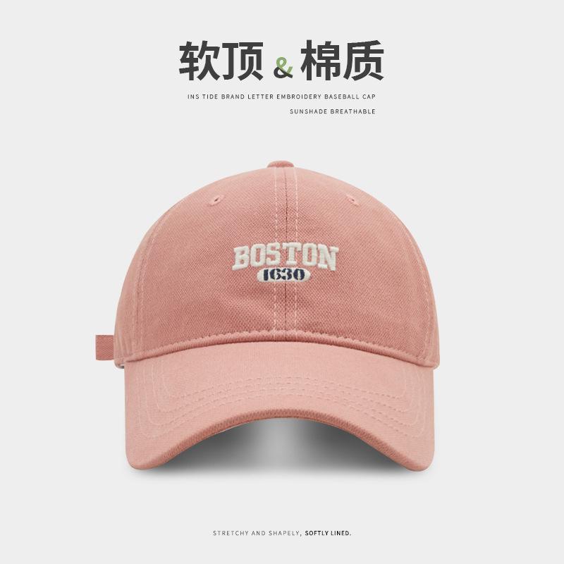 Letter embroidered baseball cap children's fashion show face small peaked cap versatile increase deepening couple sports cap
