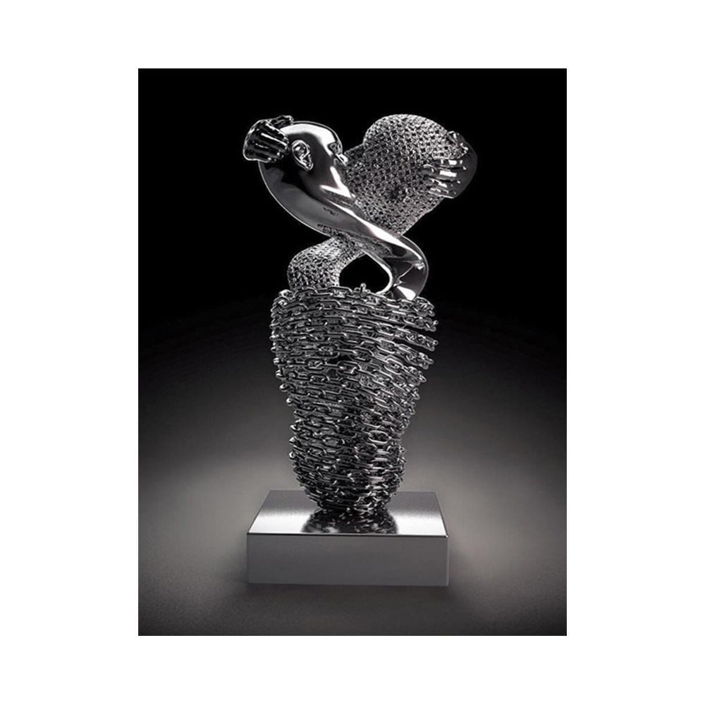 Абстрактная металлическая фигура, скульптура, настенный художественный постер, современный минималистский поцелуй, статуя, фреска, украшение комнаты, холст, живопись, Куадрос