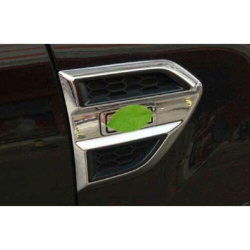 2015-2021 2PCS ABS Chrome Front Side Door Fender Cover Trim Fit For Ford Ranger