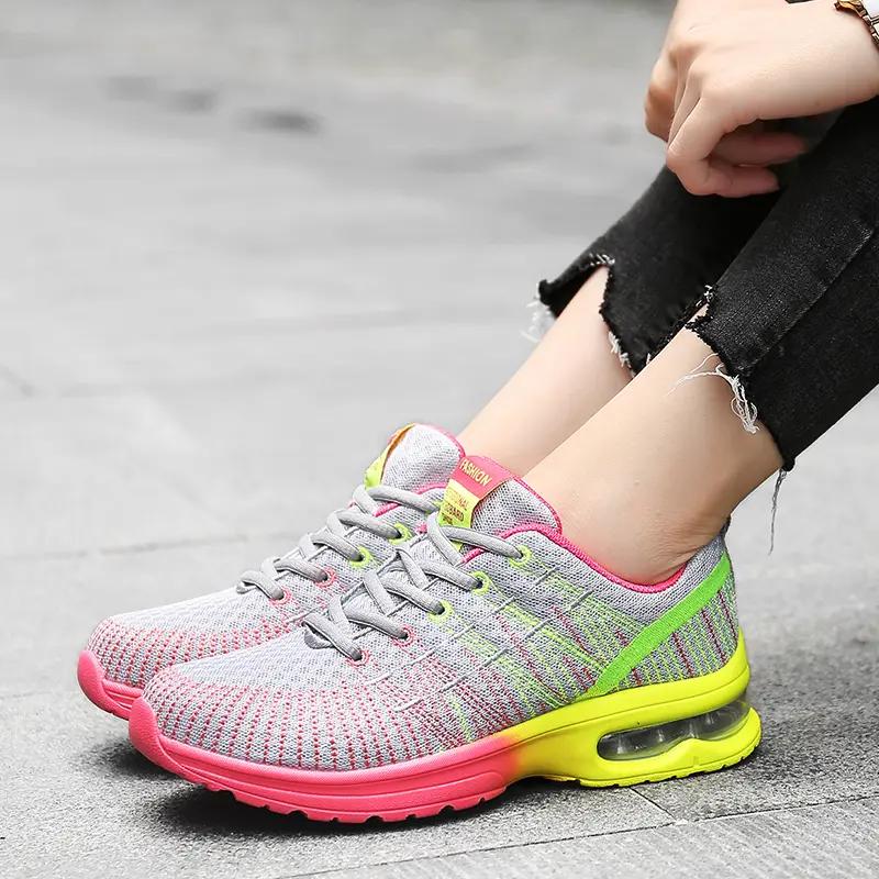 Fashion Casual Shoes for Women's Summer Mesh Breathable Sneaker Fashion Multi-color Running Shoes Light Thick Sole Elevated Hiking Shoes