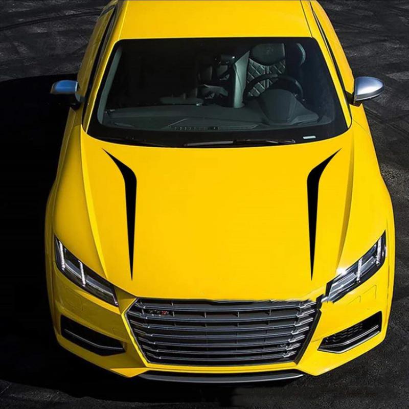 2 шт. Черные универсальные гоночные полосы на капот автомобиля, наклейка для автомобиля, внедорожника, грузовика