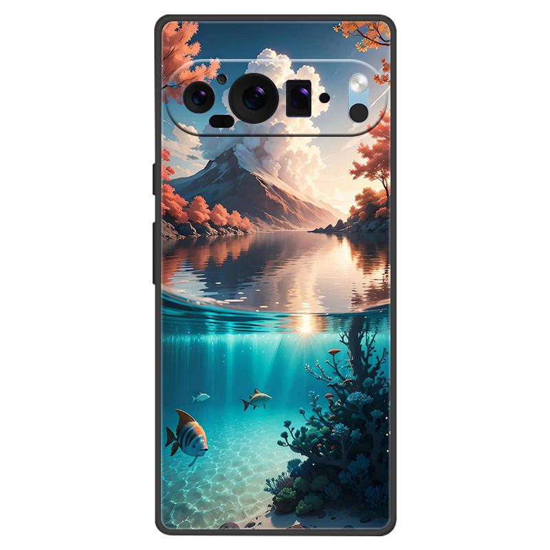 For Google Pixel 9 Pro XL Case Cool Painted Silicone TPU Soft Cover For Googe Pixel 9 9 Pro 8A Cases Black Protective Shells