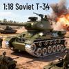 Танк на радиоуправлении Т-34 - Стреляет снарядами, Перезаряжаемый, Металлические колеса, Гусеничная модель