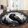 Circular Raven Mystical ForestPattern Round Shape Floor Mats Kitchen Hallway Runner Rug Bedroom Living Room Soft Carpet Non-slip Area Rug