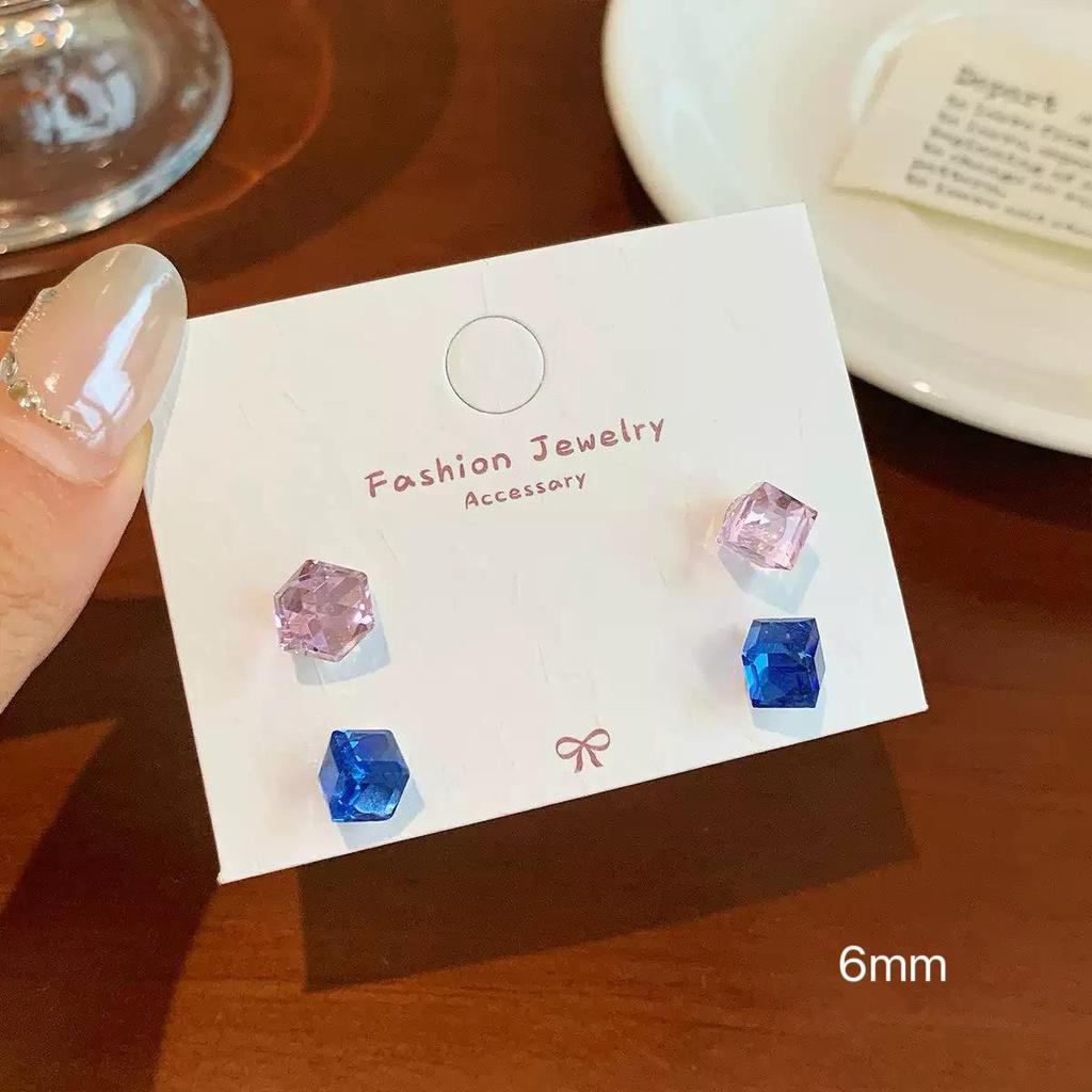 Вспышка Millennium восьмигранные серьги-гвоздики с розой из циркония для женщин - индивидуальный многогранный изысканный дизайн