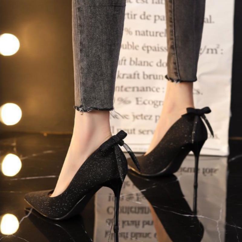 Французский дизайн Sense Нишевые женские туфли на высоком каблуке 6 см Ins Style Trend Остроконечные свадебные туфли на тонком каблуке с неглубоким ртом Покупки Свидания Выпускной вечер в туфлях