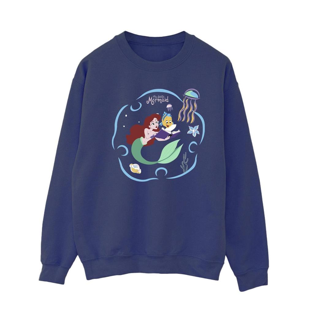 Disney Womens/Ladies The Little Mermaid Reading A Book Sweatshirt