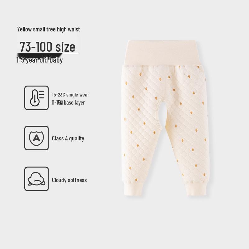 Boys' and Girls' Padded Winter Pants - Warm, High Waist, Open Crotch, Cotton for Belly Protection