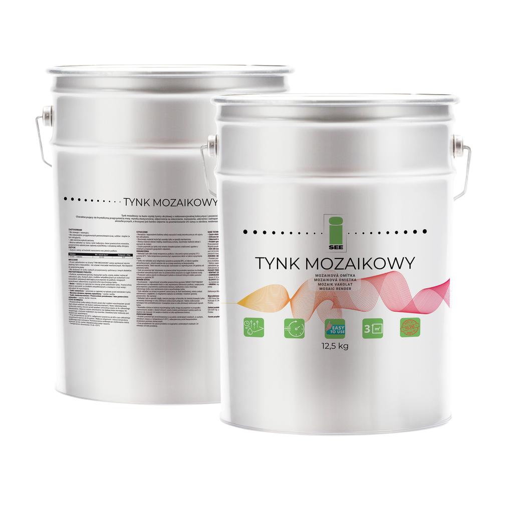 Tynk mozaikowy żywiczny beżowy 12,5kg mrozoodporny marmolit odporny m65