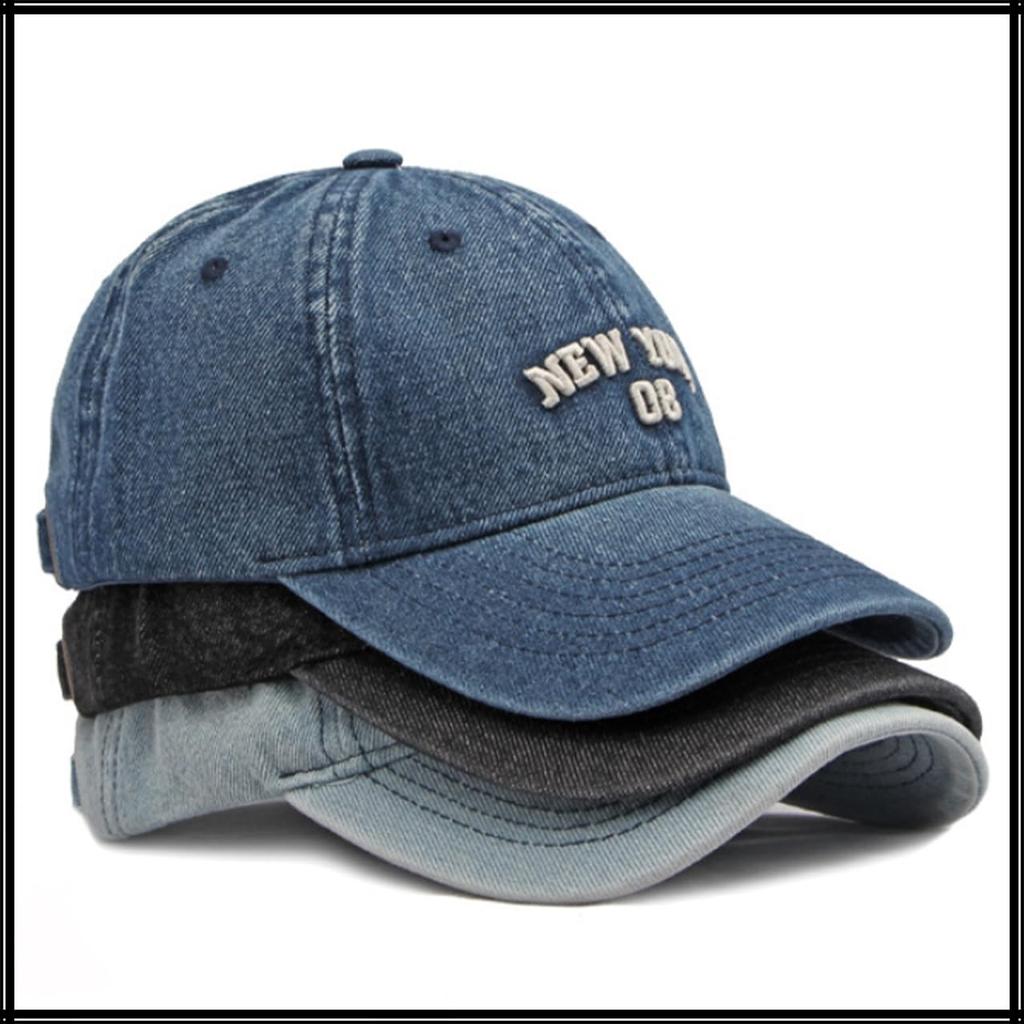 Винтажная английская шляпа CZ129 [Белый Клык], Кепка, Козырек, Крутая, Буквы, Повседневная, Джинсовая, Мужская, Женская, (Светло-синий)