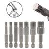 7Pcs Torx Bit Set 12 Point Torx Security Screwdriver Bit Set S2 Steel Impact Driver 50MM Electric Manual Screwdriver Drill Bit