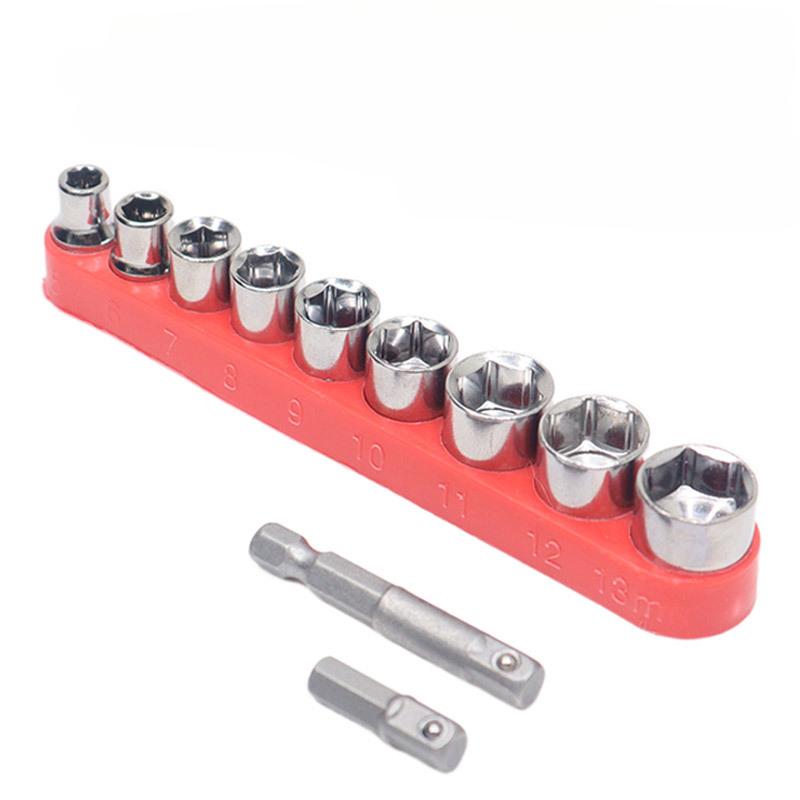 1 комплект/9 шт. 1/4 втулка Xiaofei, 9-предметный комбинированный набор принадлежностей для отверток и электродрелей, 5-13 мм, микроремонт, многофункциональный