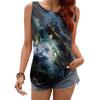 Women's Casual V Neck Printed Sleeveless Vest Tops Vest