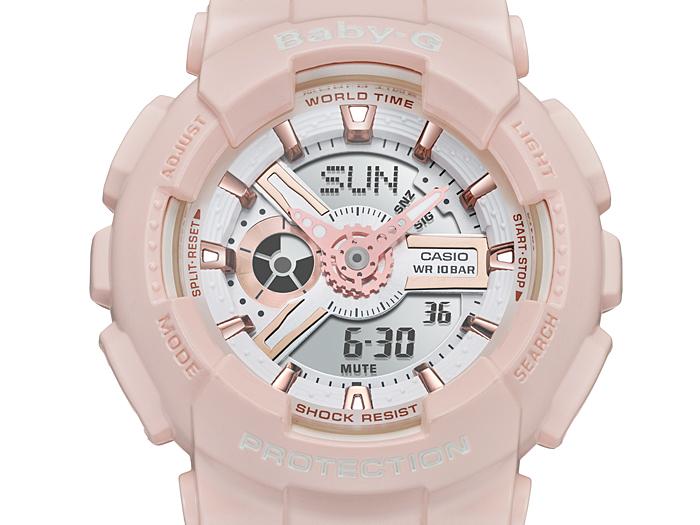 Casio Мужские Аналоговые Кварцевые Часы BA-110RG-4A из Смолы, Водонепроницаемые до 100 м, Ударопрочные