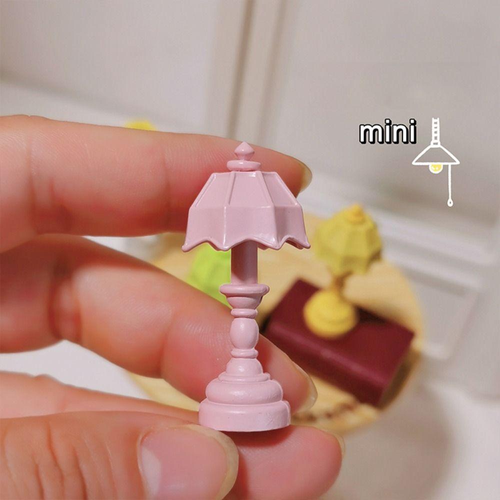 Colorful 1:12 Dollhouse Mini Desk Lamp Miniatures Dollhouse Accessories Trendy Table Lamp