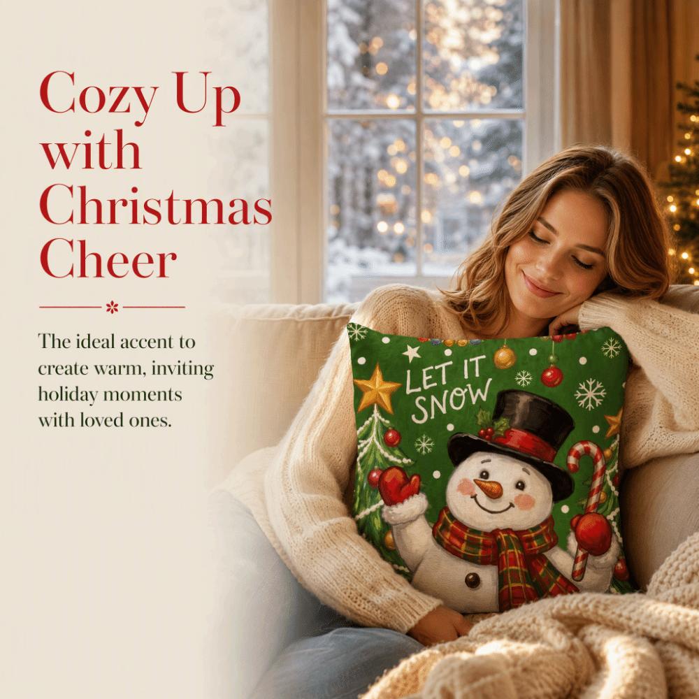 Snowflake Christmas Cushion Cover 45*45cm Christmas Pillow Cover Throw Pillow Cover  Home Decor