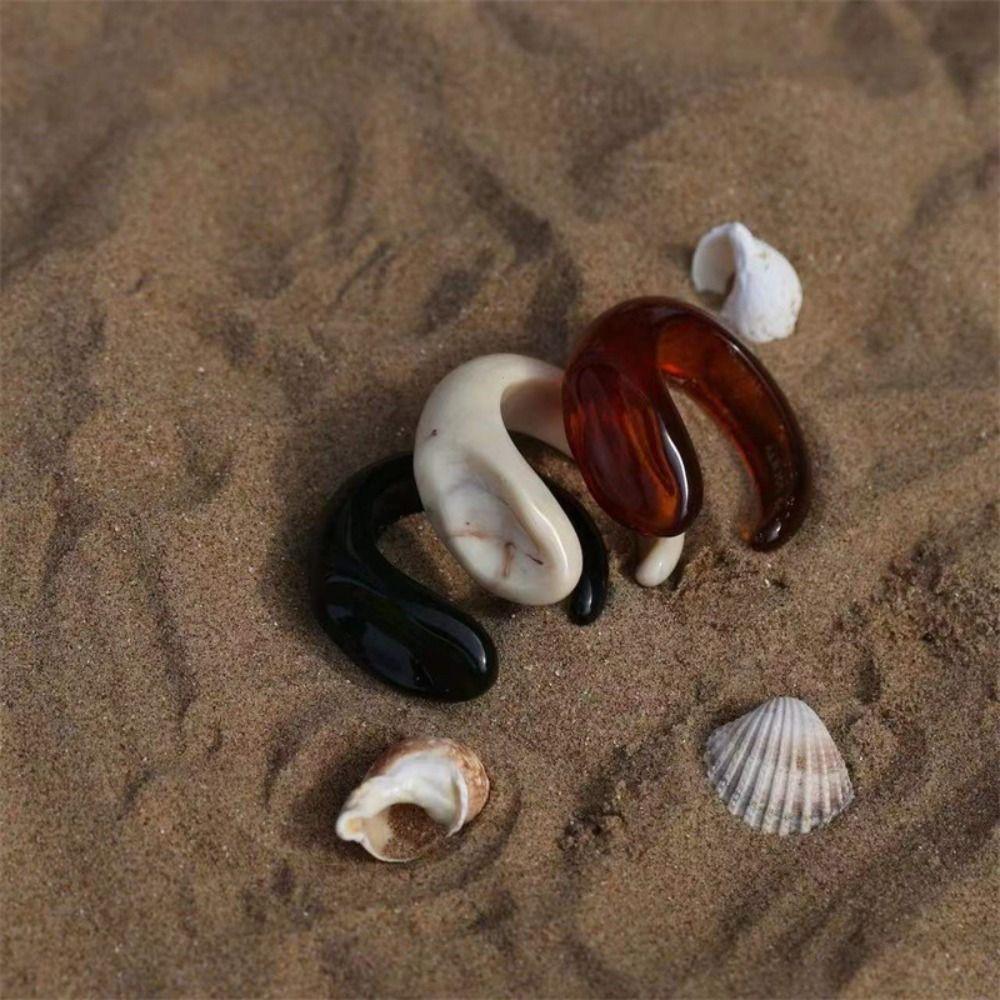 Богемский акриловый открытый браслет-манжета, блестящий ретро, кольцо для руки, креативный нерегулярный широкий браслет, украшение