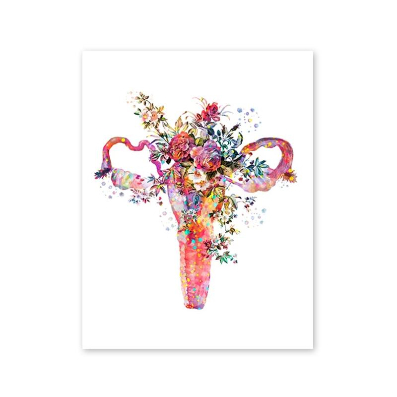 Красочное анатомическое искусство Цветочные органы Сердце Легкие Плакаты и принты Медицинское образование Настенная живопись на холсте Украшение для дома Подарок