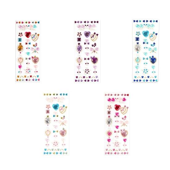 Acrylic Gem Face Stickers for Kids Colorful Rhinestone Self-Adhesive Gems for Girls Stage Performance