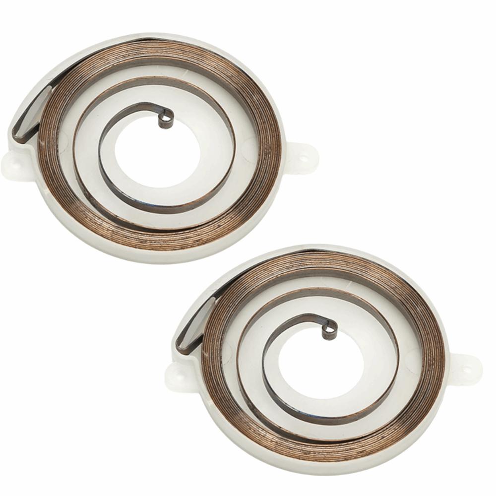 2PCS White Rewind Spring Kit 2 Hole Starter Spring Durable Recoil Spring for Stihl TS410 TS420