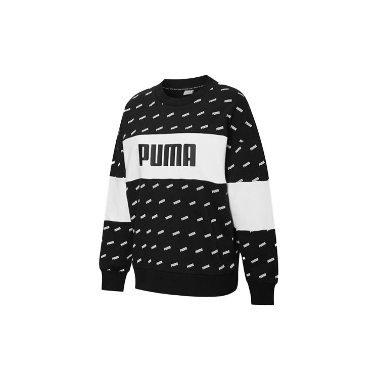 Puma Crew Neck Long Sleeve American Sweatshirt Women Sweatshirt Black 598241-01