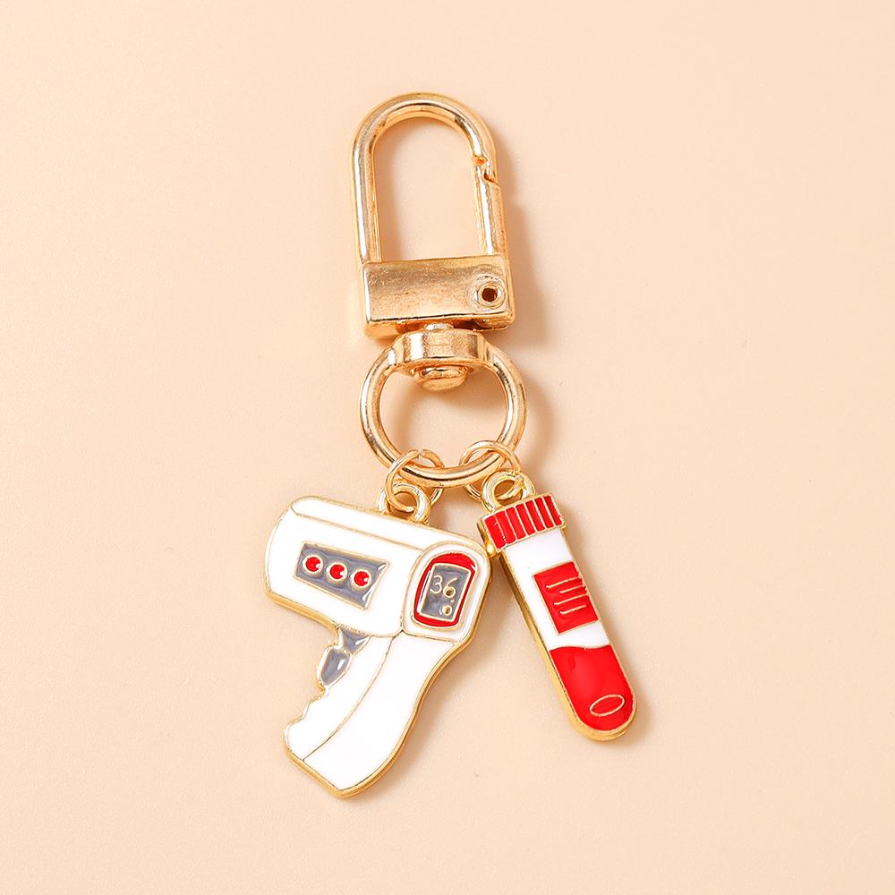 New Enamel Doctor's Gown keychain Ambulance Key Ring Pendants for Women Girls Handbag Decor DIY Key Chain Jewelry Gifts