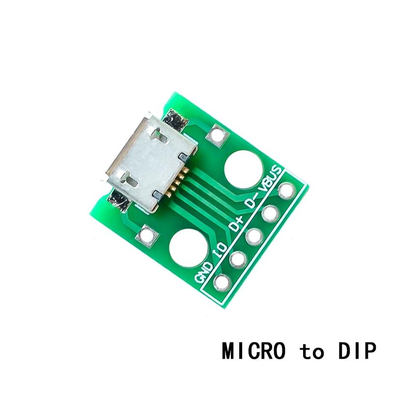 5 шт. Micro Mini USB USB A Мужской USB 2,0 3,0 A Женский USB B разъем Интерфейс до 2,54 мм DIP-конвертер Адаптер Коммутационная плата