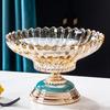 Europe Glass Plates Modern Simple Tall Fruit Plate Light Luxury Crystal Serving Plates Wedding Restaurant Ornaments Tableware