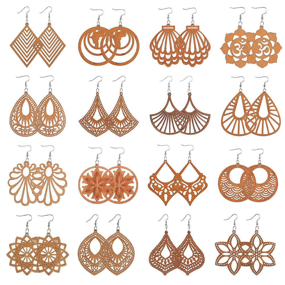 Craft Wood Earrings Bohemian Dangle Earrings Pendant Earring Making African