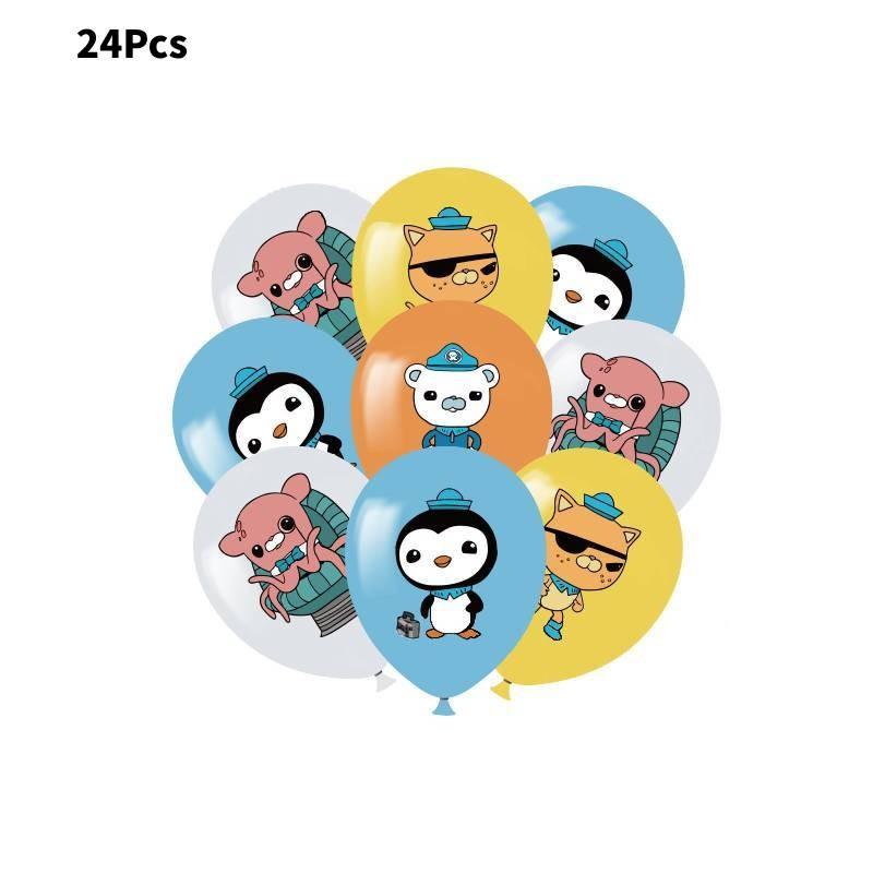 Красочный набор для украшения дня рождения Октонавтов со спиральными баннерами и воздушными шарами