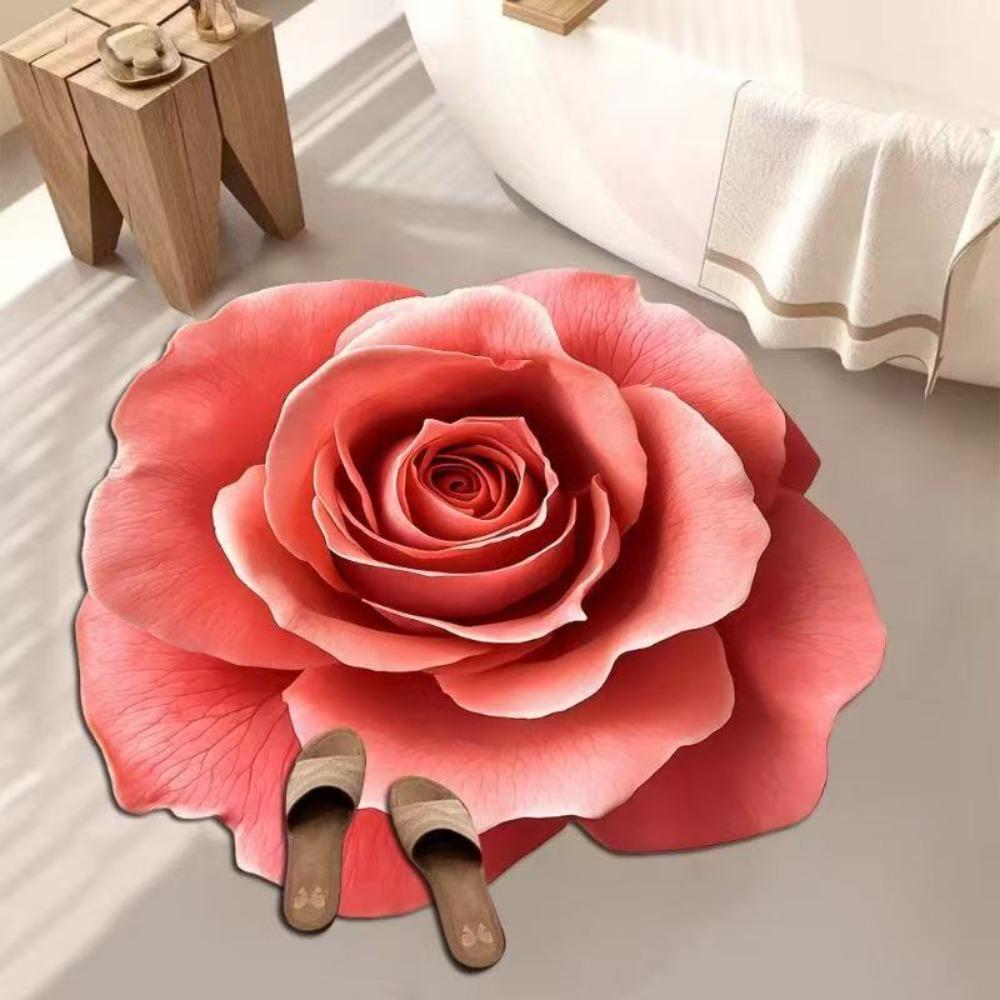 Прочный коврик специальной формы в виде цветка, мягкий, нескользящий, для пола в ванной, впитывающий, коврик-цветок для гостиной, журнального столика, прикроватной зоны