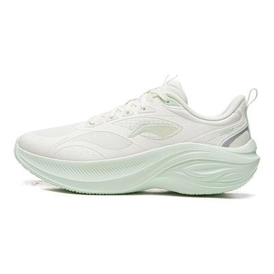 Li Ning Ling Bo V2 Толстая подошва Увеличение роста Мягкая амортизация Кроссовки для бега Женские кроссовки Молочно-белый ARSV104-2