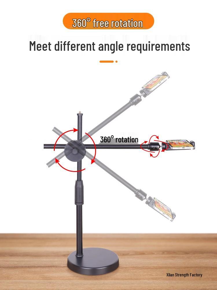 Professional Mobile Phone Stand with Fill Light for Video Recording and Live Broadcasting