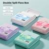 52pcs/box Double Layered Storage Sealed Box Dental Floss Disposable Double String High Tension Dental Floss Stick Tooth Cleaning Tool