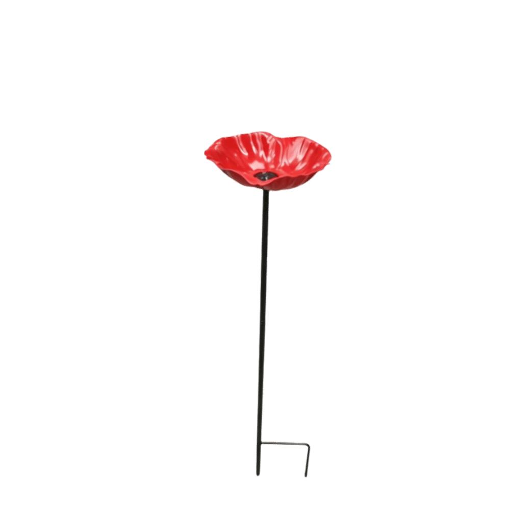 Flower Shaped Bird Bath Stand Metal Bird Water Dispenser Bird Bath Bowls Flower Garden Stake Patio