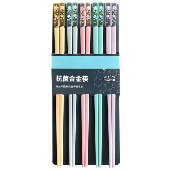 5 Pairs Chopsticks Reusable Plastic BPA-Free Dishwasher-Safe Non-Slip Fiberglass Chopsticks Chinese Japanese Chopstick