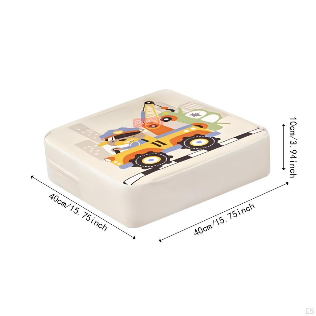 Подушка-бустер квадратная портативная с мультяшным рисунком, увеличивающая высоту, с ремнями для детей
