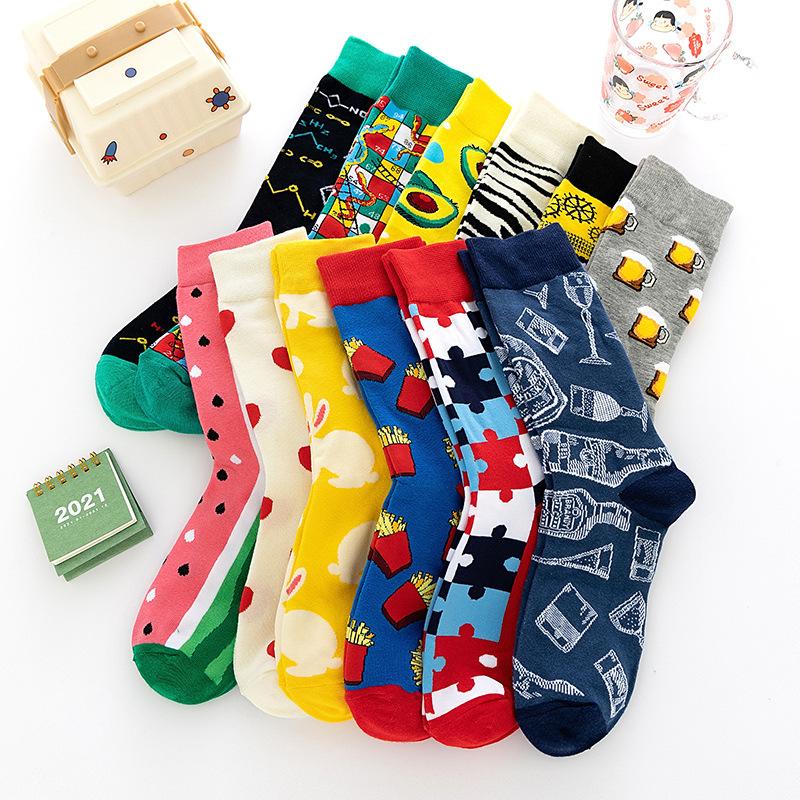 Уличные мужские носки Мужские носки средней длины Носки Tide Впитывающие пот Персонализированные хлопковые спортивные носки Zhuji