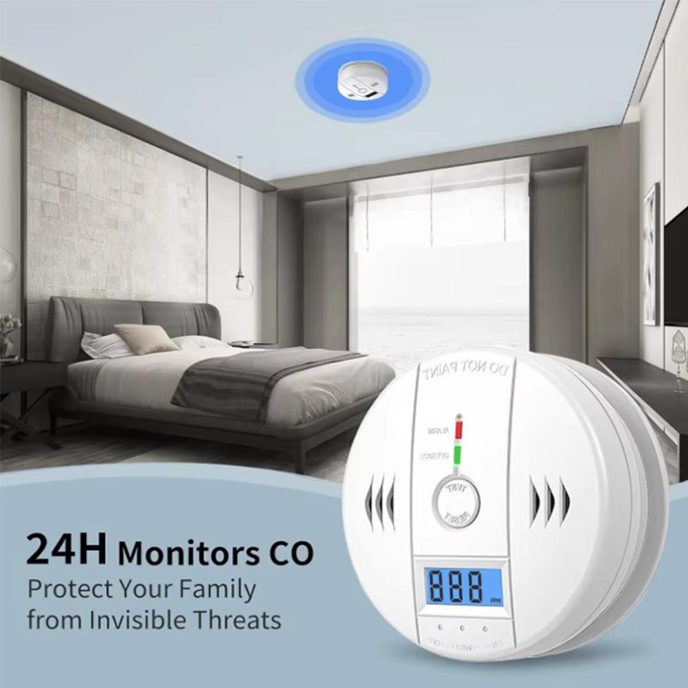 1/2/3pcs Independent CO Alarm Sensor Carbon Monoxide Alarm Detector High Sensitive Warning LCD Display CO Alarm